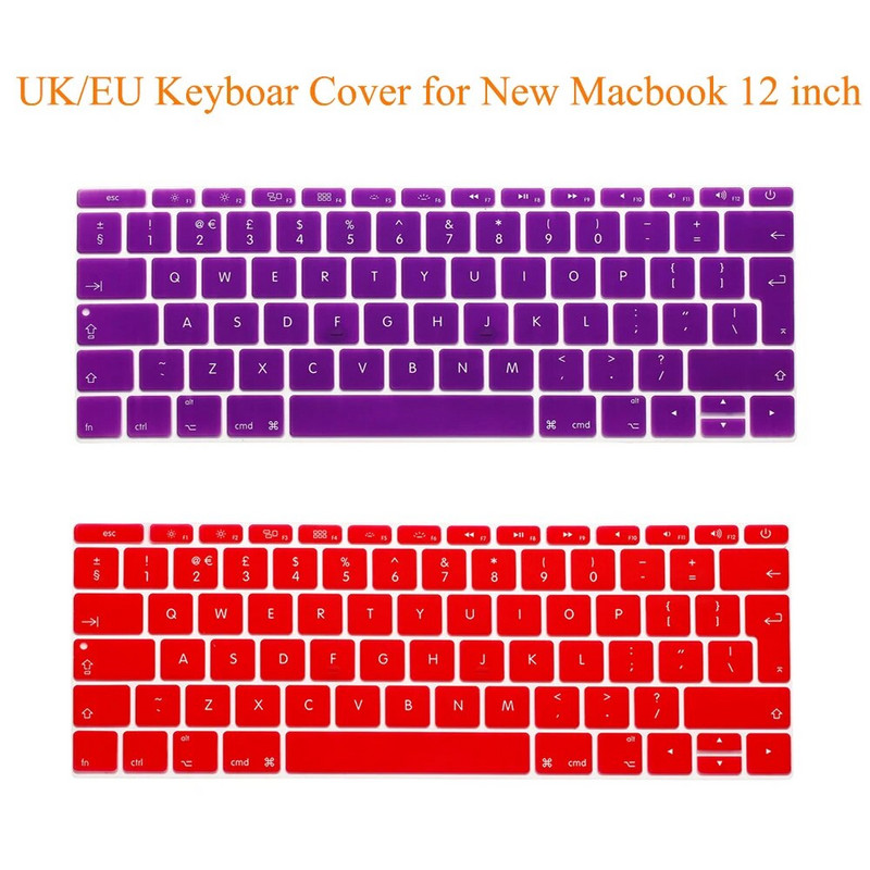 Για δέρμα Macbook 12 Ευρωπαϊκό EU/UK EURO Αγγλικό κάλυμμα πληκτρολογίου σιλικόνης Προστατευτικό για το 2017 Macbook Pro 13 (Χωρίς γραμμή αφής) Πληκτρολόγιο
