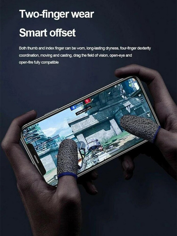 1 pereche de mâneci super subțiri pentru degete pentru jocuri Respirabile vârfuri de degete pentru jocuri mobile Pubg Manșoane pentru degete cu ecran tactil pentru jocuri