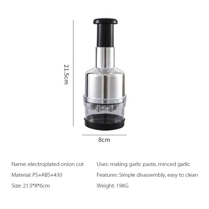 Presă manuală multifuncțională pentru tăiat alimente pentru ceapă, nuci, tocator manual, siguranță eficientă, tocator de fructe, legume, instrument de bucătărie