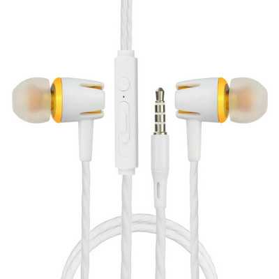 1 db 35 mm-es univerzális vezetékes, fülbe helyezhető sztereó fülhallgató Nylon Weave fülhallgató kábel fejhallgató mikrofonnal okostelefonos laptophoz