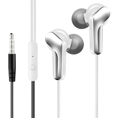 1 db 35 mm-es univerzális vezetékes, fülbe helyezhető sztereó fülhallgató Nylon Weave fülhallgató kábel fejhallgató mikrofonnal okostelefonos laptophoz