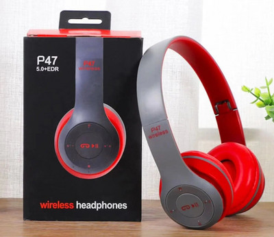 P47 belaidės „Bluetooth“ ausinės sulankstomos stereo ausinės „Super Bass“ triukšmo mažinimo mikrofonas nešiojamojo kompiuterio televizoriui