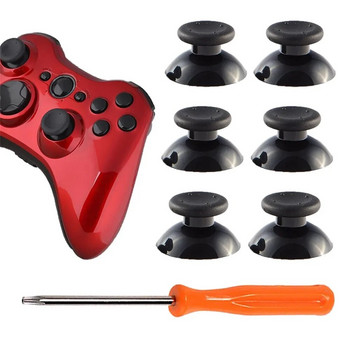 IVYUEEN 6 τμχ Μαύρο γκρι 3D αναλογικό Joystick Stick για χειριστήριο Xbox 360 Thumbstick Caps for X box 360 Analogical Repair Parts