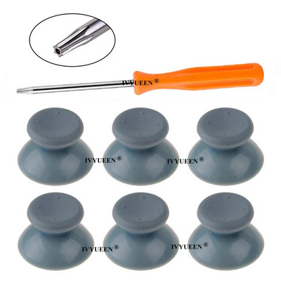 IVYUEEN 6 db Fekete Szürke 3D Analog Stick Joystick Xbox 360 Controller Thumbstick sapkák X box 360 analóg javító alkatrészekhez