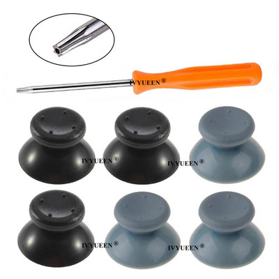IVYUEEN 6 db Fekete Szürke 3D Analog Stick Joystick Xbox 360 Controller Thumbstick sapkák X box 360 analóg javító alkatrészekhez