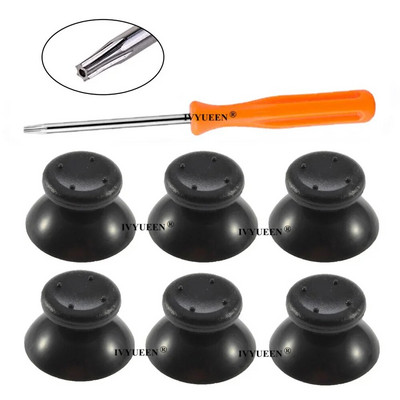 IVYUEEN 6 db Fekete Szürke 3D Analog Stick Joystick Xbox 360 Controller Thumbstick sapkák X box 360 analóg javító alkatrészekhez