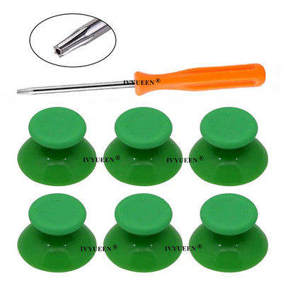 IVYUEEN 6 db Fekete Szürke 3D Analog Stick Joystick Xbox 360 Controller Thumbstick sapkák X box 360 analóg javító alkatrészekhez