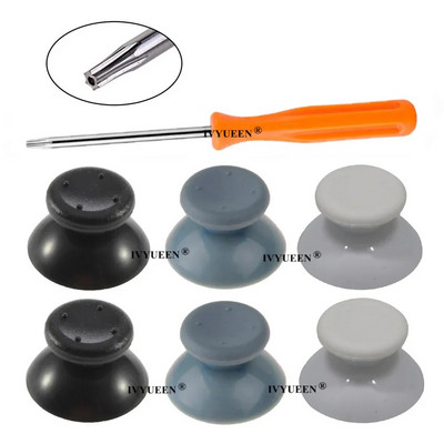 IVYUEEN 6 db Fekete Szürke 3D Analog Stick Joystick Xbox 360 Controller Thumbstick sapkák X box 360 analóg javító alkatrészekhez