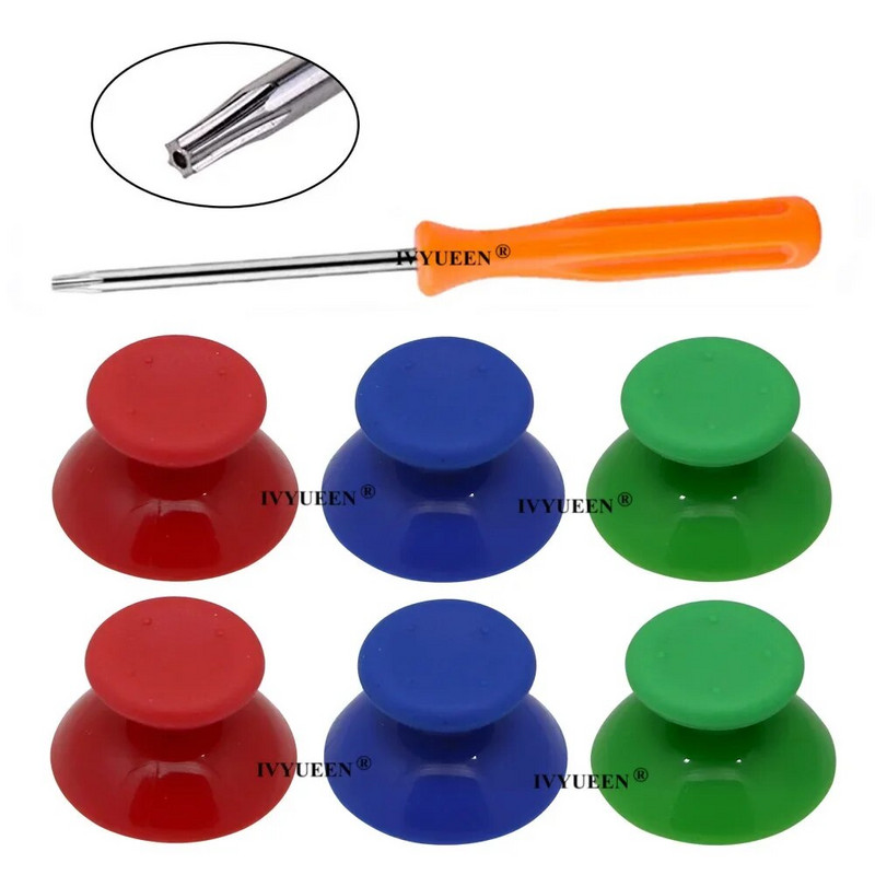 IVYUEEN 6 db Fekete Szürke 3D Analog Stick Joystick Xbox 360 Controller Thumbstick sapkák X box 360 analóg javító alkatrészekhez