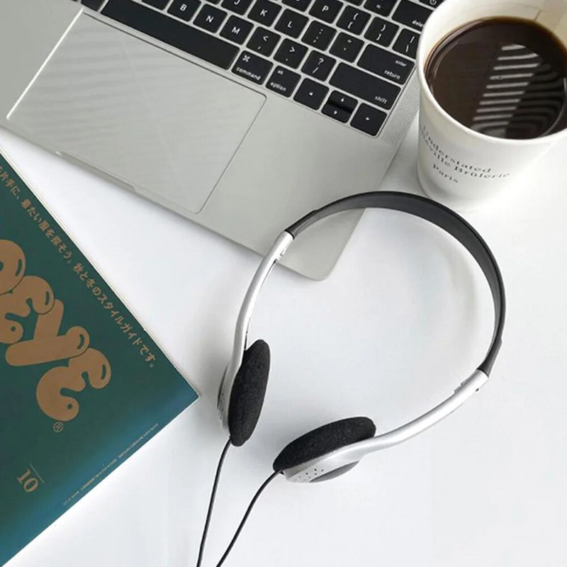 Headphones Personality Ρετρό Ακουστικά Μαύρο Ακουστικό Μόδας πάνω από το αυτί Ακουστικό 3,5mm Clear Headset Photo Props Personality