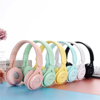 Слушалки Macaron Детски безжични Bluetooth слушалки Стерео лента за глава Геймърски слушалки с микрофон Gamer Girl Подарък за мобилен таблет