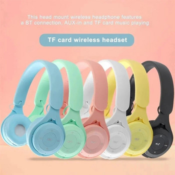 Macaron Headphones Παιδικά ασύρματα ακουστικά Bluetooth Stereo Headband Ακουστικά παιχνιδιών με Mic Gamer Girl Gift for Mobile Tablet