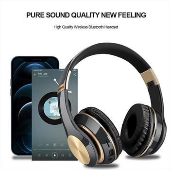 Πτυσσόμενα Αθλητικά Ακουστικά HiFi Ασύρματα Ακουστικά Ακουστικά Bluetooth Μουσική Ακουστικά πάνω από Ακουστικά Μπάσων με Υποστήριξη μικροφώνου Κάρτα TF