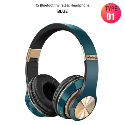 Sulankstomos sportinės ausinės HiFi ausinės Belaidės ausinės Bluetooth muzikinės ausinės Over Ear Bass Ausinės su mikrofono palaikymu TF kortelė