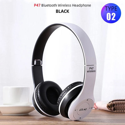 Sulankstomos sportinės ausinės HiFi ausinės Belaidės ausinės Bluetooth muzikinės ausinės Over Ear Bass Ausinės su mikrofono palaikymu TF kortelė