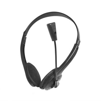 Слушалки с кабелна стерео слушалка 3,5 мм с микрофон, регулируема лента за глава, шумопотискане за компютър, лаптоп, настолен компютър