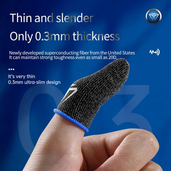 Чифт върхове на пръсти за игра Pubg Mobile Anti Slip Finger Glove Game Controller Finger Sleeve For Touch Screen Mobile Gaming
