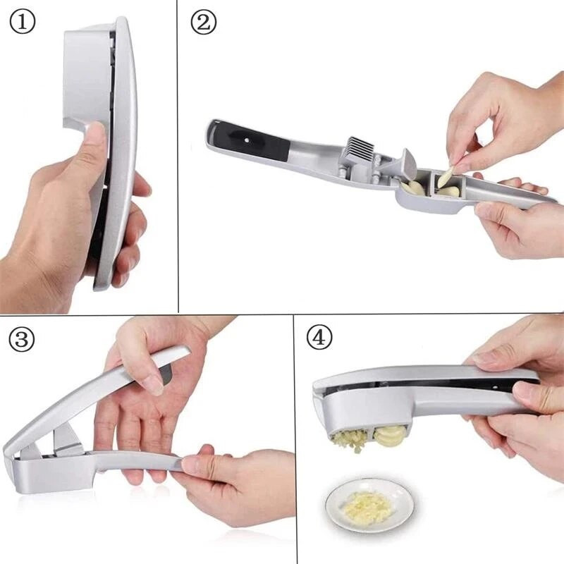 Alumīnija sakausējums Ķiploku presēšanas un sagriešanas rokas instrumenti Dārzeņi Ingvera spiedes smalcinātājs Virtuves piederumi