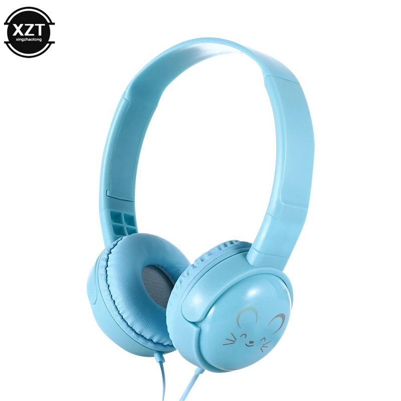 Jaukas bērnu austiņas meitenēm bērniem ar mikrofonu, 3,5 mm ligzdu 3D stereo mūzikas vadu austiņas Gamer mobilais tālrunis iphone klēpjdators dāvana