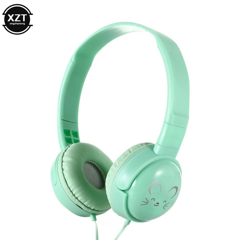 Jaukas bērnu austiņas meitenēm bērniem ar mikrofonu, 3,5 mm ligzdu 3D stereo mūzikas vadu austiņas Gamer mobilais tālrunis iphone klēpjdators dāvana