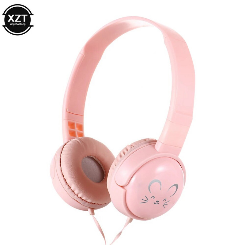 Jaukas bērnu austiņas meitenēm bērniem ar mikrofonu, 3,5 mm ligzdu 3D stereo mūzikas vadu austiņas Gamer mobilais tālrunis iphone klēpjdators dāvana