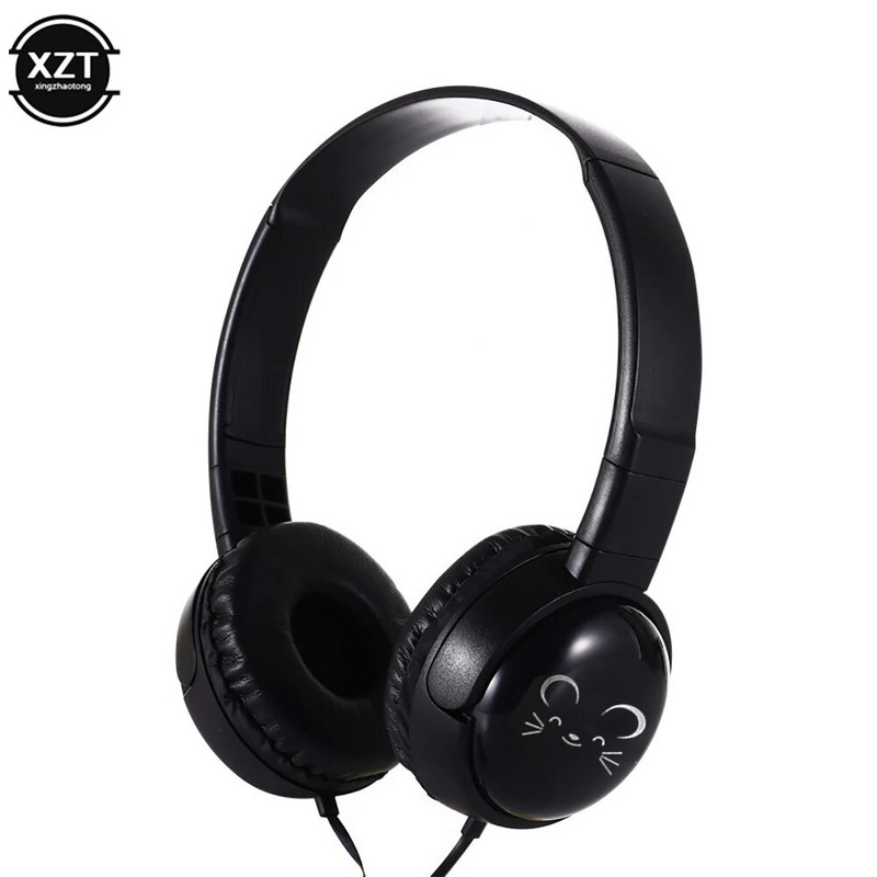 Jaukas bērnu austiņas meitenēm bērniem ar mikrofonu, 3,5 mm ligzdu 3D stereo mūzikas vadu austiņas Gamer mobilais tālrunis iphone klēpjdators dāvana