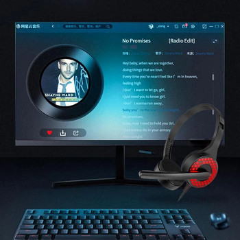 Ενσύρματα ακουστικά παιχνιδιών 3,5 mm Ακουστικά παιχνιδιών Ακουστικό ακύρωσης θορύβου με έλεγχο έντασης ήχου μικροφώνου για PS4 / φορητό υπολογιστή / υπολογιστή