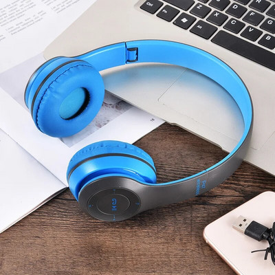 Belaidės „Bluetooth“ ausinės su mikrofonu, sulankstomas HIFI stereo žemųjų dažnių sportinės ausinės, skirtos PS4 PS5 „XBox PC“ nešiojamojo kompiuterio žaidimų ausinėms