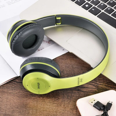 Belaidės „Bluetooth“ ausinės su mikrofonu, sulankstomas HIFI stereo žemųjų dažnių sportinės ausinės, skirtos PS4 PS5 „XBox PC“ nešiojamojo kompiuterio žaidimų ausinėms