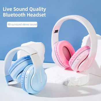 Ακουστικά Gamer Music Ακουστικά Blutooth Surround Ασύρματο ακουστικό που υποστηρίζει TF με Micr Colorful Light Λήψη φορητού υπολογιστή
