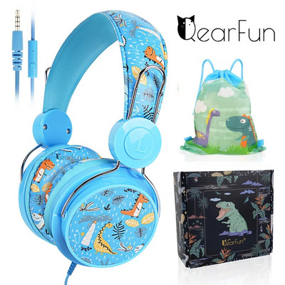 Mielos vaikų vienaragio ausinės su mikrofonu mokyklinukams mergaitėms berniukams 3D stereo muzika Rožinė laidinė ausinė PC telefonas nešiojamas kompiuteris dovana
