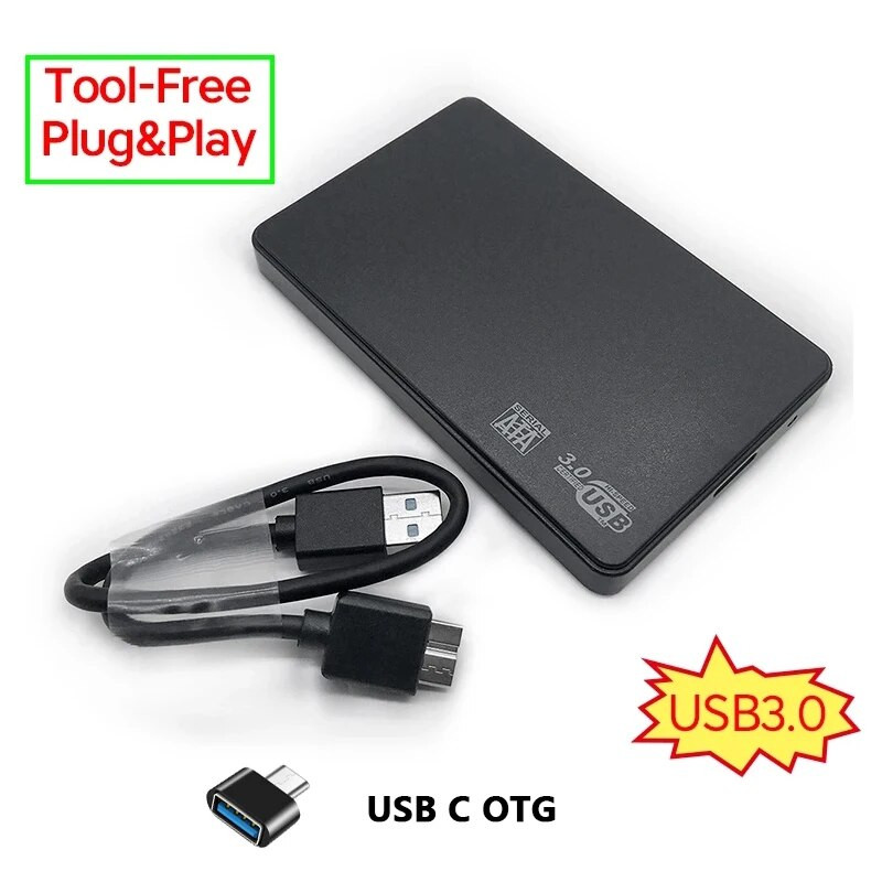 USB 3.0 - 2,5 hüvelykes SATA tok HDD SSD ház külső 5 Gbps merevlemez lemezdoboz PC laptop okostelefonhoz PS5 tok HD külső