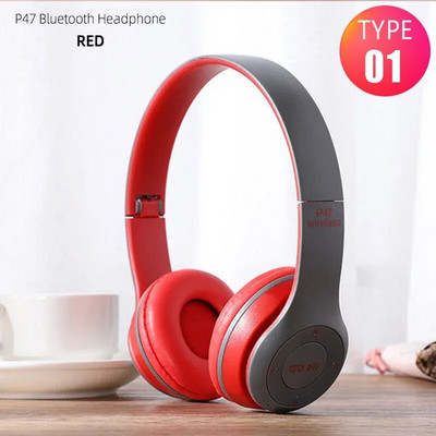 P47 belaidės ausinės sulankstomos žemųjų dažnių HiFi stereo ausinės, ilgesnis grojimo laikas, USB įkrovimas išmaniajam telefonui, nešiojamam kompiuteriui