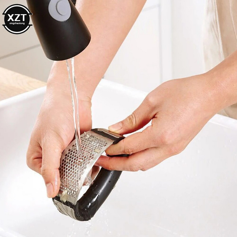 1 τεμ. από ανοξείδωτο χάλυβα Πρέσα σκόρδου Εγχειρίδιο Κιμάτης Σκόρδου Ψιλοκόψιμο σκόρδου Εργαλεία Curve Φρούτα λαχανικών Εργαλεία κουζίνας