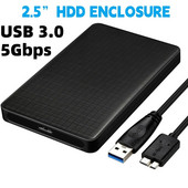2,5 colio mobilusis HDD dėklas USB3.0 į SATA kietojo disko korpusą 5 Gbps adapteris nešiojamam kompiuteriui staliniam nešiojamam kompiuteriui HD išorinis HDD dėžutė