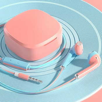 3,5 mm/тип C кабелни слушалки за поставяне в ухото Спортни слушалки Бас Стерео музикални слушалки с микрофон за мобилен телефон Компютър Лаптоп