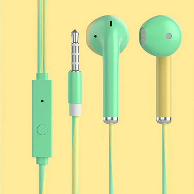3,5 mm / C tipo į ausis įdedamos laidinės ausinės Sportinės ausinės žemų dažnių stereo muzikos ausinės su mikrofonu, skirtos mobiliajam telefonui, nešiojamam kompiuteriui