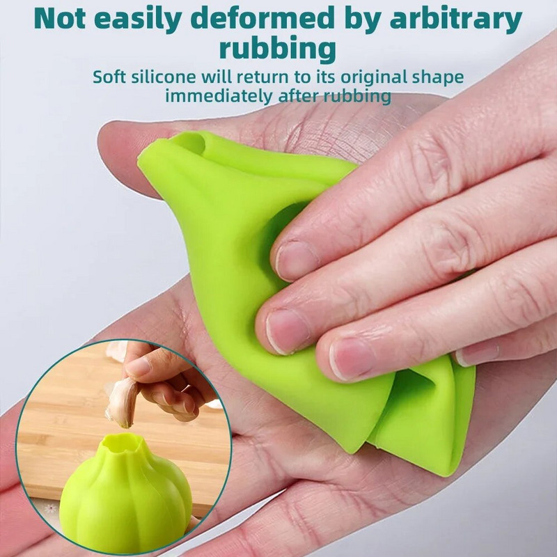 Silikona pīlinga spiede ķiploku pīlinga rīks Manuāls ķiploku mizotājs Mājsaimniecības daudzfunkcionāls apaļš ķiploku presēšanas piederums