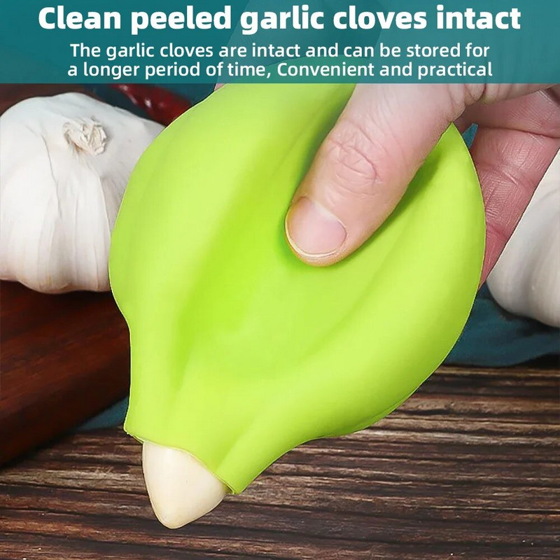 Silikona pīlinga spiede ķiploku pīlinga rīks Manuāls ķiploku mizotājs Mājsaimniecības daudzfunkcionāls apaļš ķiploku presēšanas piederums