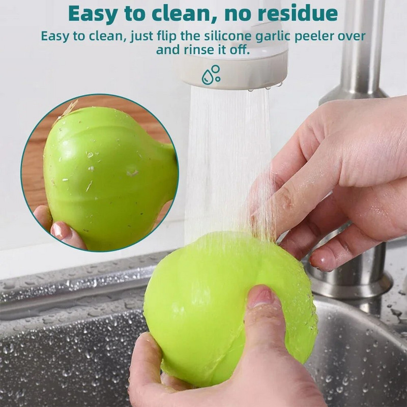 Silikona pīlinga spiede ķiploku pīlinga rīks Manuāls ķiploku mizotājs Mājsaimniecības daudzfunkcionāls apaļš ķiploku presēšanas piederums
