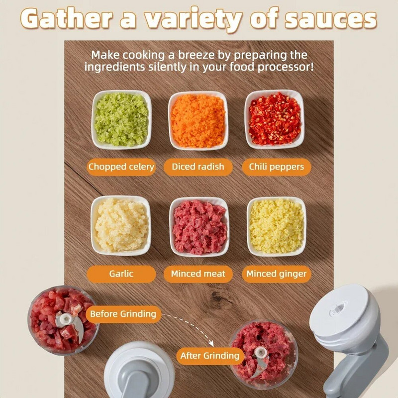250 ml Tocator manual de carne Tocator de usturoi Rotire Presa de usturoi Concasor legume Ceapa Unelte Accesorii de bucatarie Gadgets