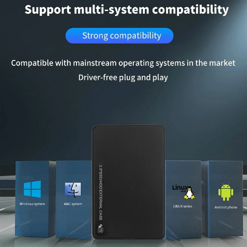 Kutija prijenosnog čvrstog diska od 2,5 inča Kutija za tvrdi disk SATA HDD/SSD Kutija Kutija za vanjski tvrdi disk 6 Gbps za MacBook PC