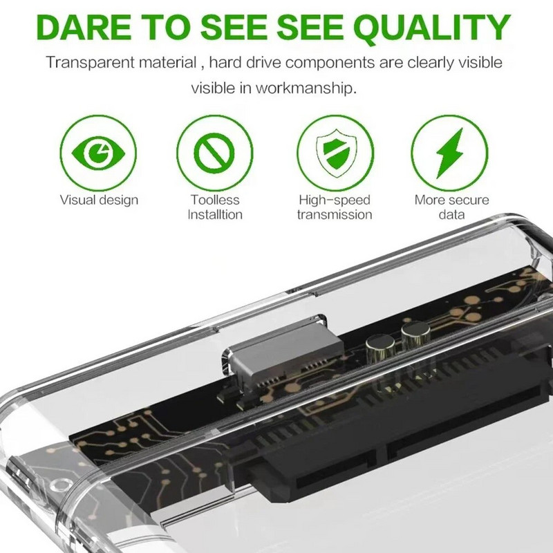 USB C/3.0/3.1 na SATA III Kućište za tvrdi disk 2,5" Kućište vanjskog tvrdog diska velike brzine 5Gbps HDD SSD kućište 5TB Podrška UASP