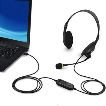 Ενσύρματα ακουστικά ακύρωσης θορύβου 3,5 χιλιοστών Μικρόφωνο Universal USB Headset with Microphone for PC/laptop/Computer headset