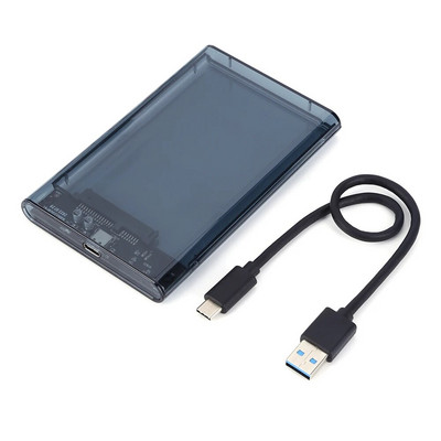 2,5 colio išorinis HDD dėklas SATA prie USB 3.1 6Gbps 8TB SSD kietojo disko korpusas USB3.0 iki C tipo skaidraus kietojo disko dėžutės
