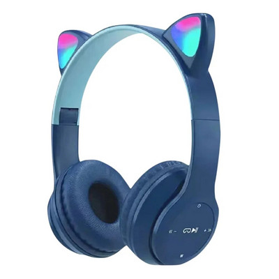 Mielos Cat Ear belaidės ausinės sulankstomos su „Bluetooth“ suderinamos žaidimų ausinės LED lemputė, maža delsa, skirta išmaniajam telefonui / planšetiniam kompiuteriui / nešiojamam kompiuteriui