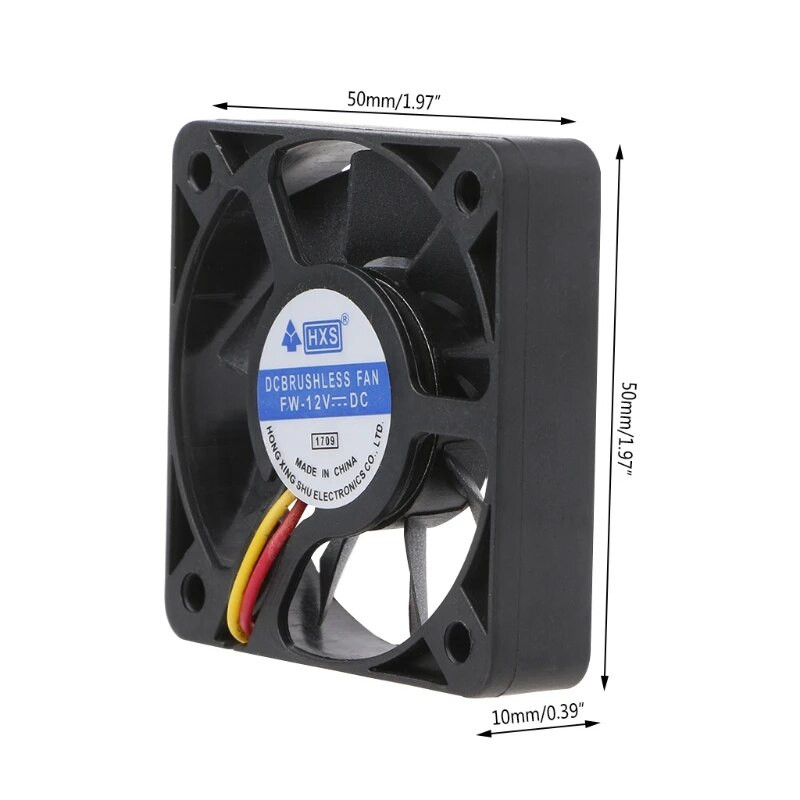 5010 egyenáramú 12 V-os 3 tűs hűtőventilátorhoz, 50 mm-es 9 lapátos ventilátor hűtőventilátor Csendes CPU ventilátor Dc kefe nélkülihez 22 cm-es, USB tápellátással