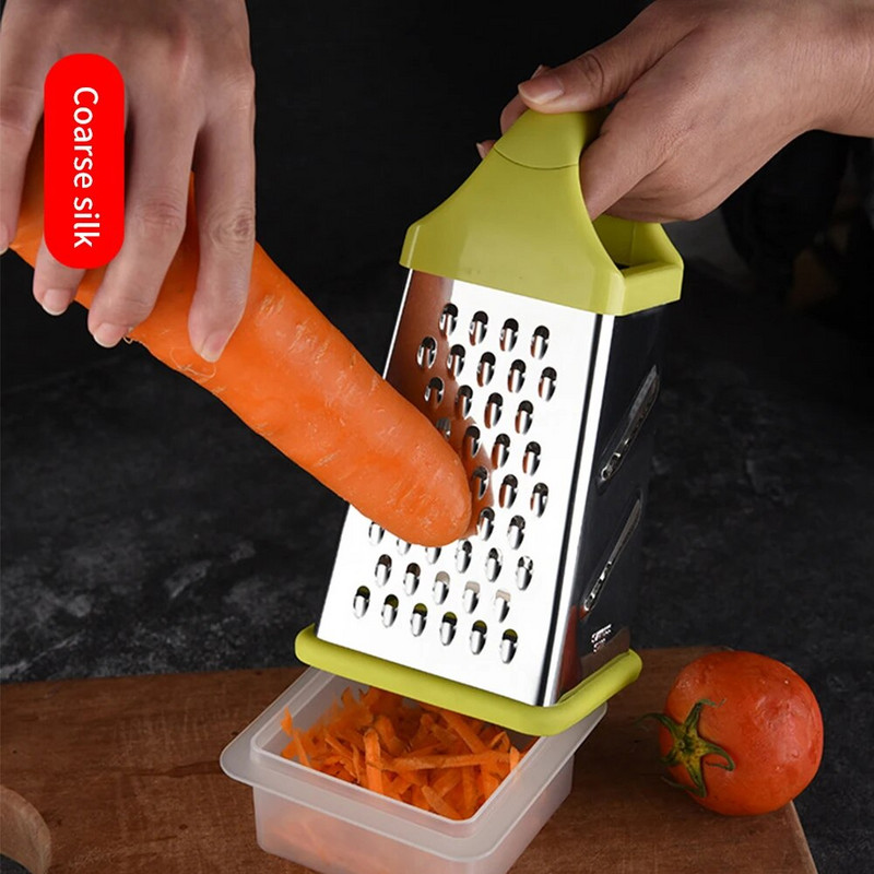 Keturių pusių nerūdijančio plieno peiliukai buitinė dėžės trintuvė rankinė sūrio pjaustyklė Daugiafunkcis daržovių pjaustytuvas Virtuvės įrankiai