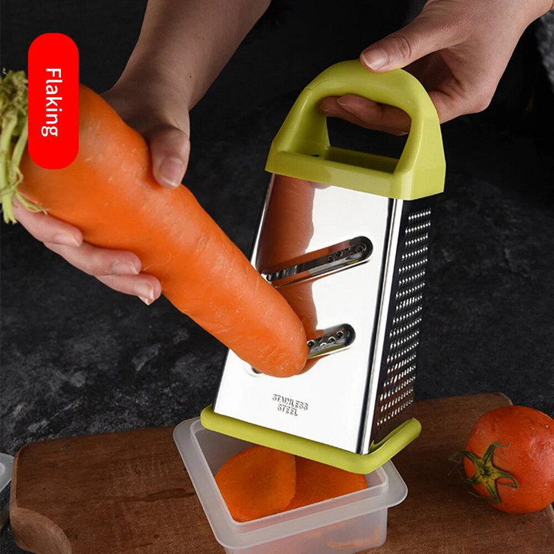 Keturių pusių nerūdijančio plieno peiliukai buitinė dėžės trintuvė rankinė sūrio pjaustyklė Daugiafunkcis daržovių pjaustytuvas Virtuvės įrankiai