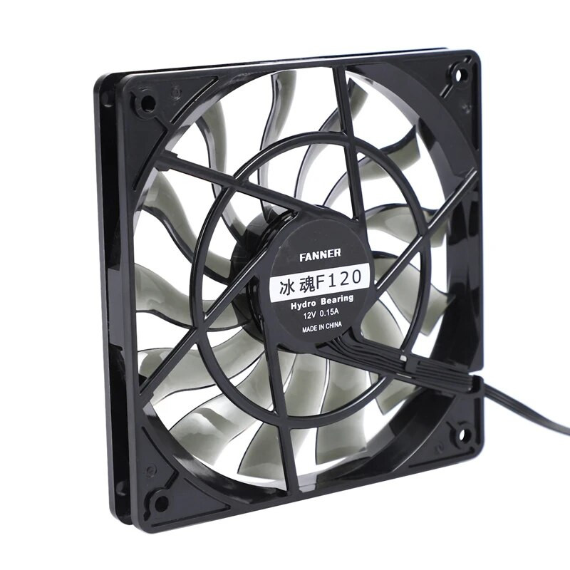 Plonas 12 mm storio 120 x 120 x 12 mm 12 V stalinio kompiuterio pagrindinis tylus ventiliatorius su 12 cm greičio važiuoklės aušinimo ventiliatoriumi